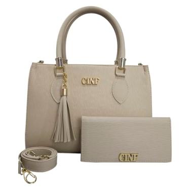 Imagem de Bolsa Feminina Média de Ombro + Carteira Kit Com 2 Peças (Marfim)