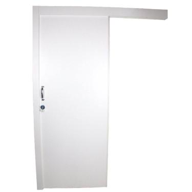 Imagem de Kit Porta de Madeira de Correr Completa 213x90cm Batente 16cm Branco TX