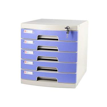 Imagem de VBNCUUIOPO Organizadores de gaveta para armazenamento de documentos, extensão de mesa, organizador de escritório com trava (plástico) 29,5 39,4 43 cm (tamanho: médio 5 camadas)