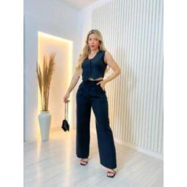 Imagem de Conjunto Colete E Calça Alfaiataria Social Casual P M G GG - NoBrand, 