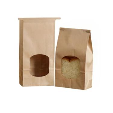 Imagem de 60 unidades de sacos de biscoito de padaria com janela, sacos de assados, 12 x 6,3 x 24,4 cm, saco de papel kraft com trava de aba de gravata de lata, para biscoitos, grãos de café, embalagem de