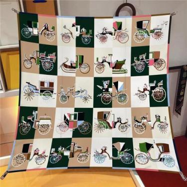 Imagem de Lenço de Seda 90x90cm - Estampa Animal - Protetor Solar para Praia e V