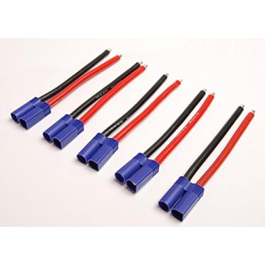 Imagem de YIHANG Lote (5) Adaptador de conector macho EC5 10 cm 10 awg fio para carregador RC ESC lateral