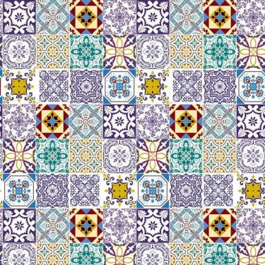 Imagem de Papel De Parede Azulejo Tons Lilás Adesivo Lavatório Cozinha
