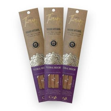 Imagem de Kit com 3 Incensos Naturais e Artesanais Vareta Therapy Floral Rescue e Floral de Bach RESCUE
