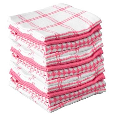 Imagem de T-fal Panos de prato waffle premium: altamente absorventes, super macios de longa duração - 100% algodão, toalha de 30 x 33 cm para limpeza e secagem, (pacote com 12), rosa