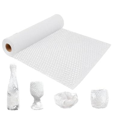 Imagem de Papel de embalagem de favo de mel, alternativa de substituição de papel de embalagem de 38,1 cm x 230' para embalagem de amortecimento de bolhas para transporte de transporte, suprimentos de mudança