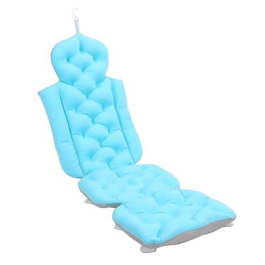 Imagem de Travesseiro de Banheira Integral, Almofada Versátil de Banheira Fácil Limpar Confortável Com Copos Sucção para Adultos para Acessórios Spa (Azul)