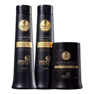 Imagem de Kit Haskell Cavalo Forte 500ml Xampu Cond. Máscara Haskell