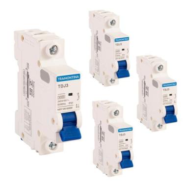 Imagem de 4 Disjuntores Tramontina 32a 1p Monopolar Curva C 3ka Tdj3