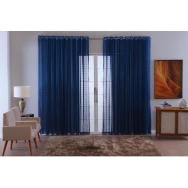 Imagem de cortina quarto sala voal xadrez charm transparente 6,00x2,80 - B.F CON