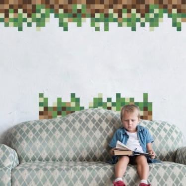 Imagem de SUPERDANT 3 peças de adesivos de parede verde camuflado pixel camuflagem decoração de parede adesivos de arte de vinil descascar e colar adesivos murais de caça do exército militar para decoração de