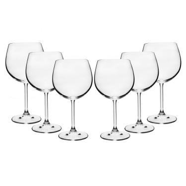Imagem de Conjunto De Taças Para Vinho Borgonha Bohemia Em Cristal 570 Ml - 6 Peças Transparente