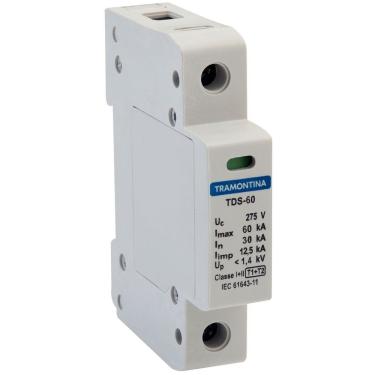 Imagem de Dispositivo De Proteção Contra Surtos Tramontina Tds 1 P 60 Ka 275 V Classe I E Ii Tram...