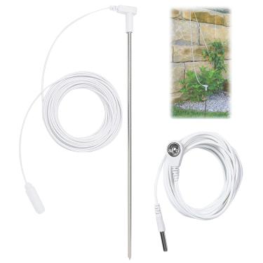 Imagem de WHXGG Haste De Aterramento Com Fio Terra 40 Pés, Estaca Externa Universal Para Dispositivo Aterrado, Produto Conectado À Terra, Tapetes, Lençóis, Almofadas, Cobertor, Cabo 15 Pés (Haste + Pés)