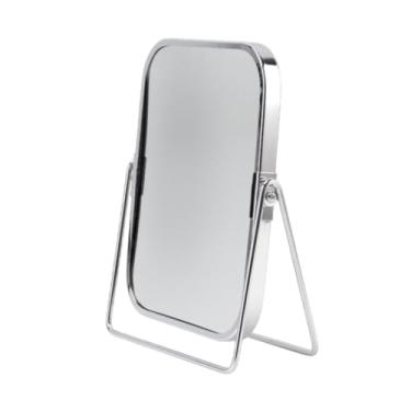 Imagem de OIIBWQ Espelho de Maquiagem, Espelho de Penteadeira, Espelho Portátil para Tablet, Estojo de Mesa, Prata