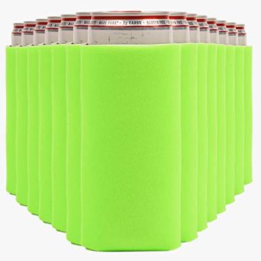 Imagem de CURRENT CO. Mangas Térmicas Finas Para Latas (Pacote Com 14) Koolie Macio Refrigerantes White Claw E Cerveja - Projetos De Vinil Htv Blanks Koolies A Granel (Verde-Limão)