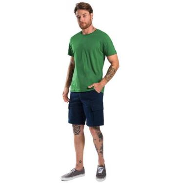 Imagem de Camiseta Verde Meia Malha 100% Algodão Gola Careca Tubular Sem Costura