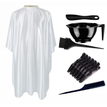 Imagem de Kit Para Quimica Cabeleireira Capa De Salão Cumbuca Presilha - Barbers