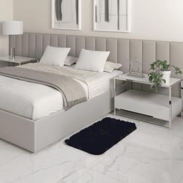 Imagem de Tapete Sala Felpudo Peludo Preto 50 X 100 Cm