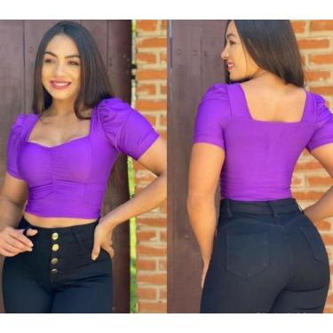 Imagem de blusa feminina manga princesa bufante drapeado na frente - moda filo, 