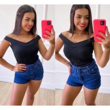 Imagem de Blusa canelada ombro a ombro sem manga - filo modas, Cinza, M