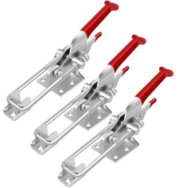 Imagem de Pacote com 3 braçadeiras de trava, travas resistentes, trava ajustável com capacidade de retenção de 907 kg, trava de grampo de defumador para equipamentos industriais, porta-pneus, vagão, tampa de