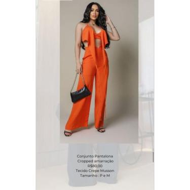 Imagem de Conjunto pantalona croped amarração - Fernanda modas 