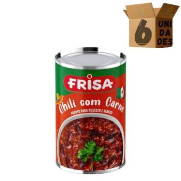 Imagem de Kit 6 Chili Com Carne Bovina Frisa Lata 420g