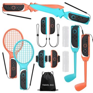 Imagem de 13 in 1 Sports Accessories Bundle Compatible with Nintendo Switch 2, Family Accessories Kit for Switch 2 Sports Games, Switch 2 Sports Accessories with Carry Bag