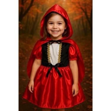 Imagem de Fantasia Chapeuzinho Vermelho Infantil Menina - RR STORE, G veste 5 á 