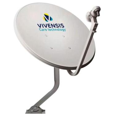Imagem de Kit Antena Vivensis Sinal Satélite Banda KU e 5G, Cinza