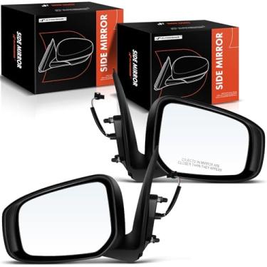 Imagem de A-Premium Par (2) espelhos retrovisores elétricos do lado do motorista e do passageiro - compatível com Mitsubishi Mirage 2015 2017-2022, Mirage G4 - Espelho retrovisor externo preto dobrável manual