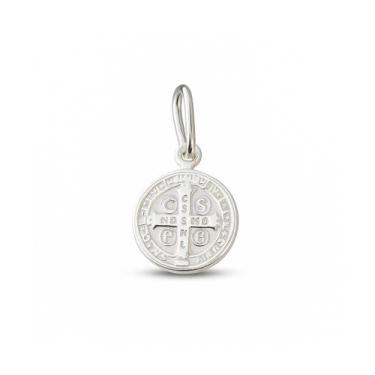 Imagem de Pingente Medalha de São Bento Prata 925 Legítima Original Maciça Itali