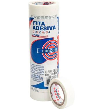 Imagem de Fita Adesiva PP 2000 12mmx10m Branca 10 rolos - Eurocel