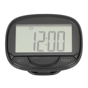 Imagem de Pedômetro de caloria a distância Big Screen Relock Display 2D Etapa Counter com clipe traseiro multifuncional para corrida de caminhada (Preto)