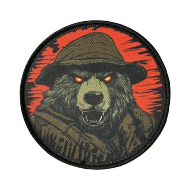 Imagem de Adesivos táticos com estampa de urso zangado, emblema de roupas de gancho e laço, emblema de moral de urso militar, para bonés, bolsas, coletes, uniformes militares