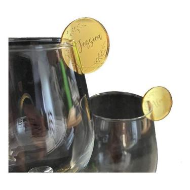 Imagem de Tags para copo - acrilico espelhado personalizada kit 10unidades - NoB