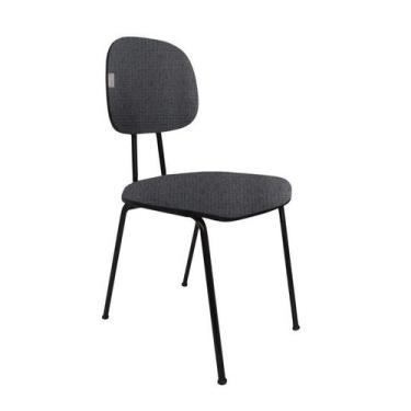 Imagem de Cadeira Fixa Secretaria Bolt - Maiart, Tecido J.Serrano, Cinza/Preto