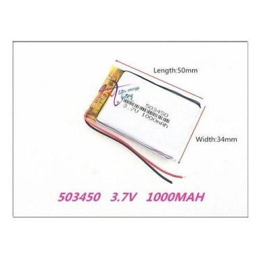 Imagem de Bateria C/2 Fios  3,7v 1000mah  5mm X 34mm X 50mm 503450 - bgb