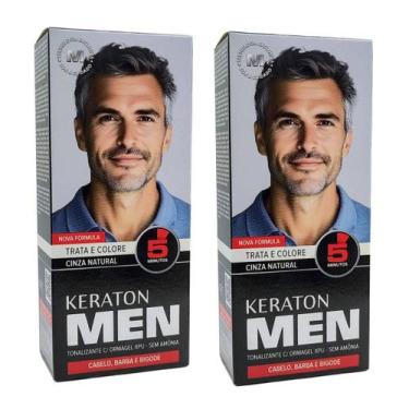 Imagem de Kit 2 Keraton Men Tonalizante Cinza Natural - Kert