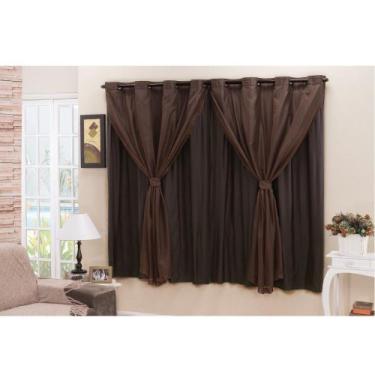 Imagem de Cortina Blackout Blecaute Corta Luz para Sala Quarto com Tecido Voil  