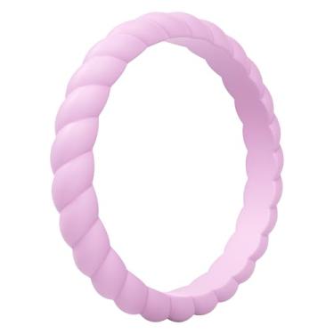 Imagem de ThunderFit Alianças de casamento femininas finas giratórias de silicone, anéis de noivado empilháveis de borracha com 2,5 mm de largura e 2 mm de espessura - pacote variado de 1/4/8/10, 10.5 - 11