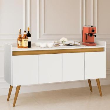 Imagem de Aparador Buffet Pés Palito Sala 4 Portas Luxo Prime - Várias Cores - M