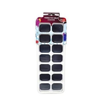 Imagem de Forma de Gelo 14 Cubos de Silicone com Tampa - belakaza