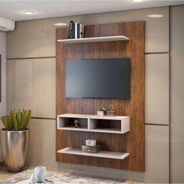 Imagem de Painel Para Tv De Até 43 Polegadas Byte Delta Imbuia Off White Viero Móveis