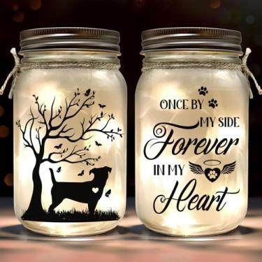 Imagem de Pawfect House Gifts Once By My Side Forever In My Heart – Pote de LED com luz noturna, presentes para perda de animais de estimação, presentes em memória de cachorro para perda de cachorro, frasco de