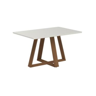 Imagem de Mesa Jantar Retangular Com Vidro para 4 Lugares Avena 135 cm