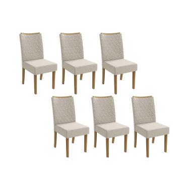 Imagem de Kit 2 Cadeiras de Cozinha 2CAD129FR 6 Un Freijo/Linho Bege Claro A058 - Kappesberg