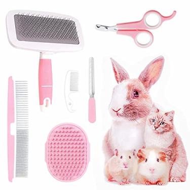 Imagem de Crafterlife Kit de cuidados para animais pequenos com escova para derramamento de animais de estimação, luva de massagem de banho, pente para cuidados com animais de estimação, aparador de unhas para